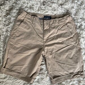Aeropostale Men's Khaki Flat Front Shorts